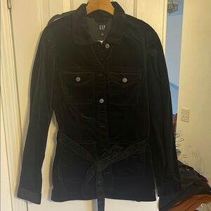 Gap TALL Velvet Denim Style Belted Jacket